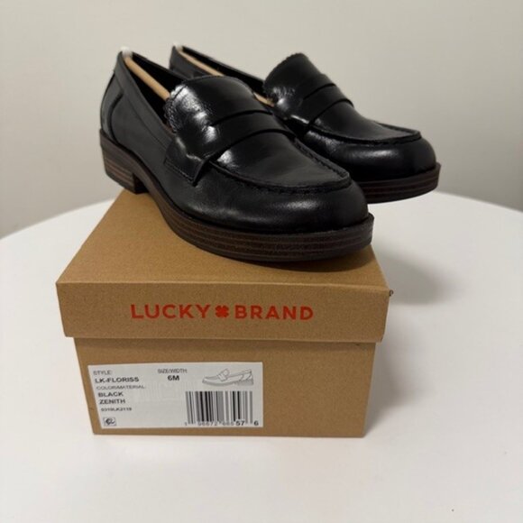 New in Box Lucky Brand Floriss Loafer Black size 6 - Picture 1 of 3